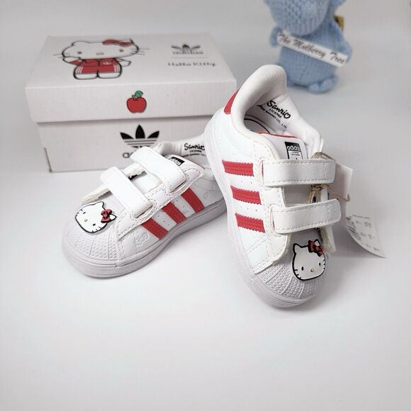 Adidas x hello Kitty Superstar CF1 GV8863 White Red 4K 19 3K Toddler Sneaker - Picture 3 of 12